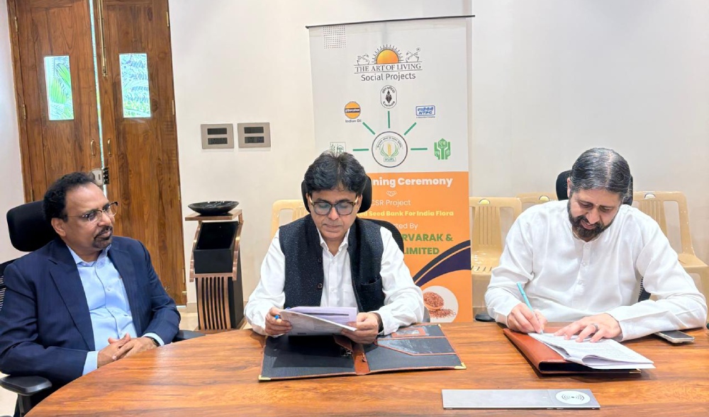 VVKI Signs ₹3.85 Crore MoU with HURL to Build India's Integrated Seed Bank at the Art of Living International Centre
